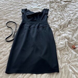 Black Halo Jackie Classic Black Midi Dress